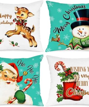 Set 4 federe natalizie per cuscini