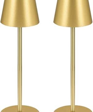 2 Mini lampada da scrivania a LED dorata