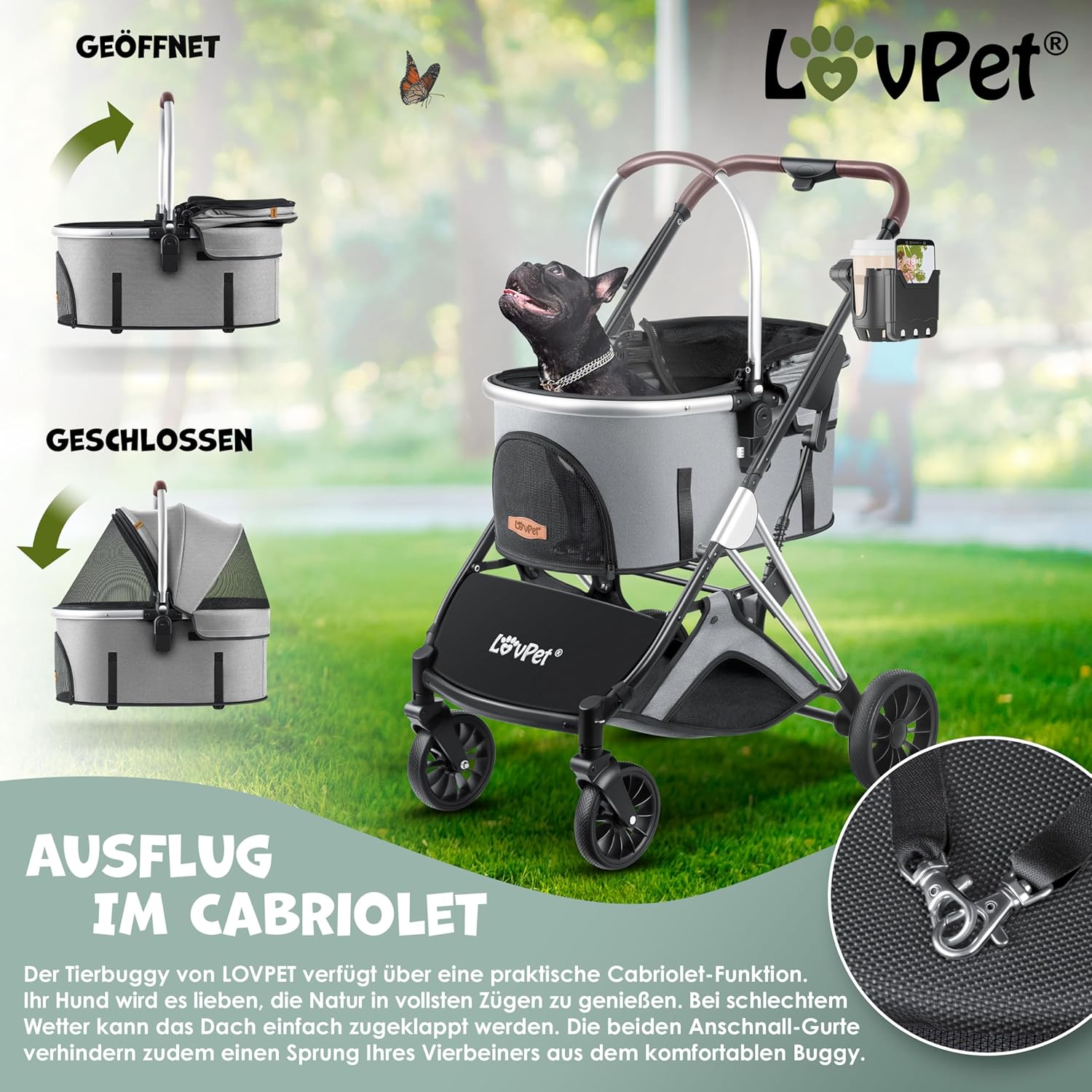 Passeggino per cani LOVEPET - immagine 3