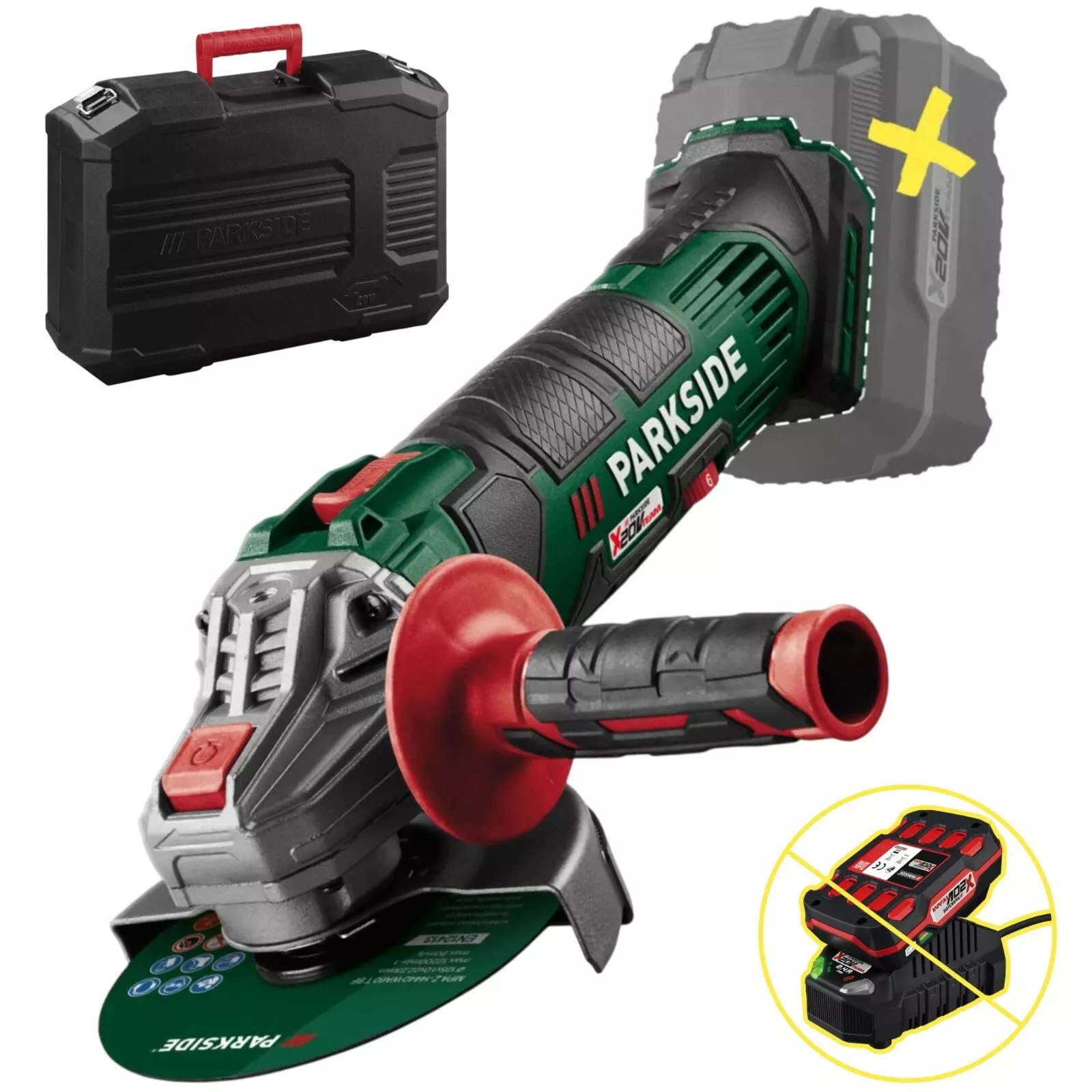 Smerigliatrice angolare ricaricabile 20 V Parkside PWSA 20-Li F4